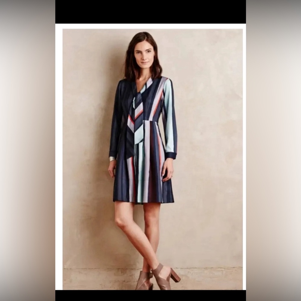 Anthropologie Raoul Tie-neck shirt dress